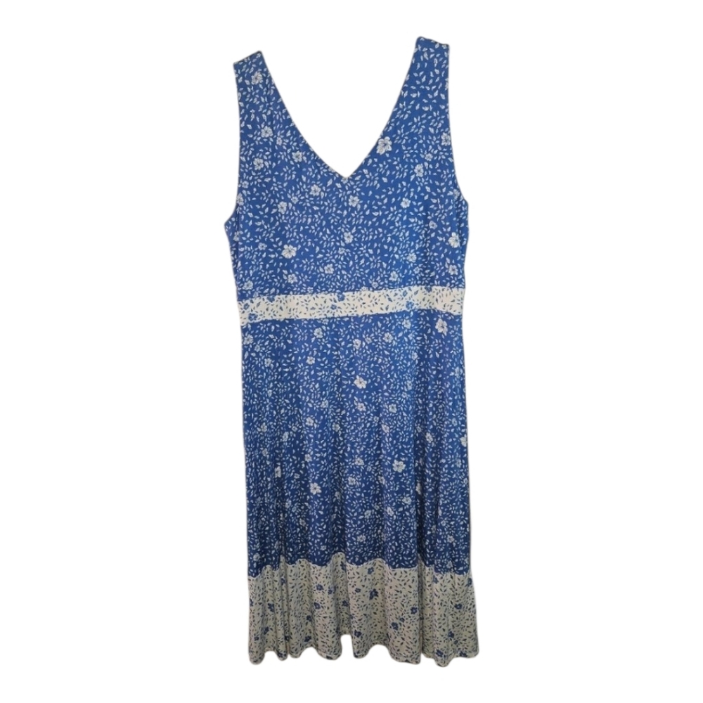 Charter Club Blue and White Floral Top